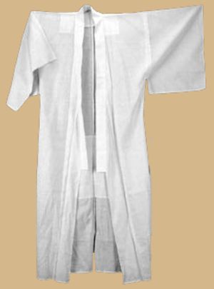 Kimono with side pleat/white
